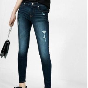 Express Distressed Mid-Rise Jean Leggings